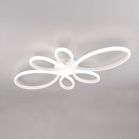LED Deckenleuchte, Geschwungen, Switch Dimmer, 4000 Kelvin, 83 cm x 45 cm, Praxisleuchte, Hotel Deckenleuchte, Küchenbeleuchtung, Schlafzimmer Deckenleuchte, Gastroleuchte, Wartezimmer Deckenlicht, Flurbeleuchtung, Innenraumbeleuchtung, Wohnraumbeleuchtung, IP20