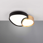 LED Deckenleuchte, Farbwechsler, Dimmer, Fernbedienung, Schwarz, Gold, 43 cm x 36 cm, Restaurantbeleuchtung, Hotel Deckenleuchte, Praxisleuchte, Wartezimmerleuchte, Wohnzimmerlampe, Hotelleuchte, Restaurant Deckenleuchte, Innenraumbeleuchtung, Wohnraumbeleuchtung, IP20