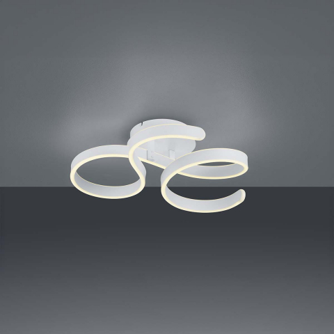 LED Deckenleuchte, Geschwungen, Weiss, Switch Dimmer, 54 cm x 52 cm, Praxis Deckenleuchte, Flurbeleuchtung, Wartezimmerbeleuchtung, Hotelzimmer Deckenlicht, Cafébeleuchtung, Schlafzimmer Deckenleuchte, Wohnzimmer Deckenbeleuchtung, Innenraumbeleuchtung, Wohnraumbeleuchtung, IP20