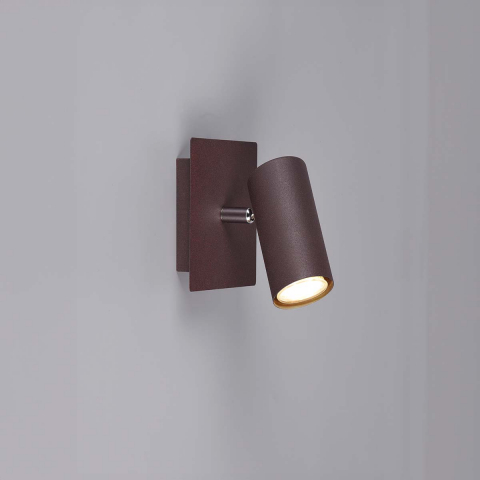 Bürobeleuchtung Deckenleuchte, 1er Spot, Wandleuchte, Verstellbar, Rostfarbe, 15 cm Höhe, Hotel Wandstrahler, Restaurant Wandbeleuchtung, Praxisleuchte, Wartezimmer Wandlicht, Cafébeleuchtung, Innenraumbeleuchtung, Wohnraumbeleuchtung, IP20