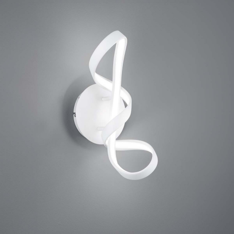 LED Wandleuchte, Weiss, Geschwungen, Switch Dimmer, 4000 Kelvin, 40 cm Höhe, Hotelzimmerbeleuchtung, Restaurant Wandleuchte, Praxis Wandlampe, Cafébeleuchtung, Wartezimmer Wandleuchte, Geschäftsleuchte, Esszimmer Wandleuchte, Innenraumbeleuchtung, Wohnraumbeleuchtung, IP20