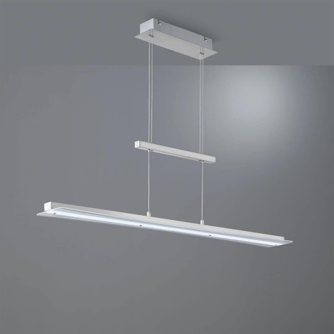 LED Pendelleuchte, Höhe verstellbar, Farbwechsler, Touch Dimmer, 100 cm x 12 cm, Esszimmerbeleuchtung, Hotel Pendellampe, Café Hängeleuchte, Tresenleuchte, Thekenleuchte, Praxislampe, Esszimmerleuchte, Küchen Pendellampe, Innenraumbeleuchtung, Wohnraumbeleuchtung, IP20