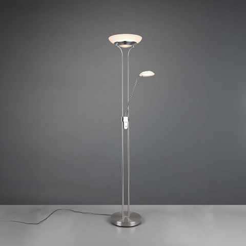 LED Stehleuchte, Fluter, Lesearm, Sensordimmer, Glasschirme, 180 cm Höhe, Wohnzimmerbeleuchtung, Schlafzimmer Stehleuchte, Deckenfluter, Lesezimmerlampe, Sofa Stehleuchte, Innenraumbeleuchtung, Wohnraumbeleuchtung, IP20