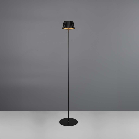 LED Aussen Stehleuchte, Schwarz, Akku, Sensordimmer, USB-C, IP44, 123 cm Höhe, Terrassenbeleuchtung, Balkonstehleuchte, Verandastehleuchte, Gartenstehleuchte, Outdoorleuchte, Campingleuchte, Mobile Leuchten, Akkuleuchte