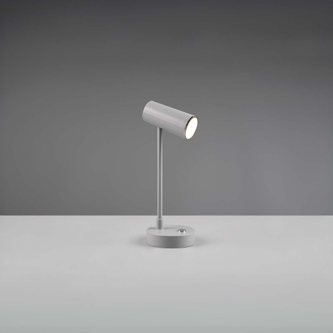 LED Tischleuchte, Grau, Dimmer, Farbwechsler, USB, 28 cm Höhe, Schlafzimmerbeleuchtung, Bettleuchte, Nachttischleuchte, Officeleuchte, Lesebeleuchtung, Innenraumbeleuchtung, Wohnraumbeleuchtung, IP20