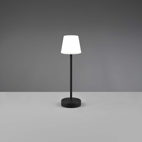 LED Aussen Tischleuchte, Schwarz, Weiss, Akku, Farbwechsler, Dimmer, IP44, 39 cm Höhe, Partybeleuchtung, Gartentischleuchte, Restauranttischleuchte, Hoteltischleuchte, Bartischleuchte, Cafétischbeleuchtung, Bettleuchte, Nachttischleuchte