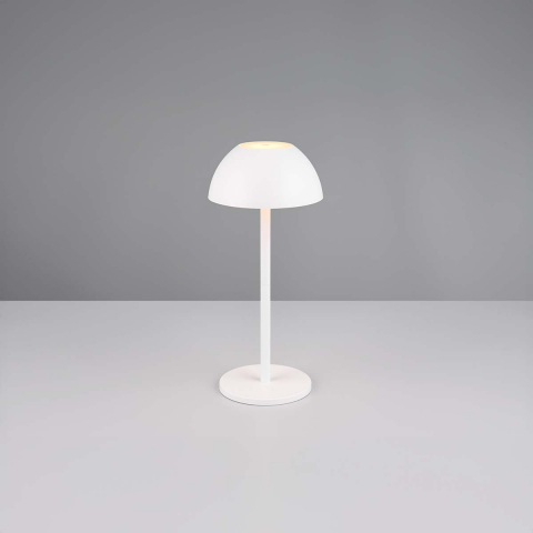 Terrassenbeleuchtung, Gartenbeleuchtung, Balkonbeleuchtung, Restaurantbeleuchtung, Nachttischbeleuchtung LED Aussen Tischleuchte, Touch Dimmer, Akku, Weiss, Kunststoff, Pilzförmig, IP54, 30 cm Höhe