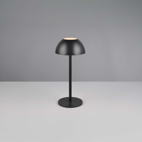Aussen Tischbeleuchtung, Hotelbeleuchtung, Balkonbeleuchtung, Terrassenbeleuchtung, Gartenbeleuchtung, LED Aussen Tischleuchte, Touch Dimmer, Akku, Schwarz, Kunststoff, Länglich, Pilzform, IP54, 30 cm Höhe