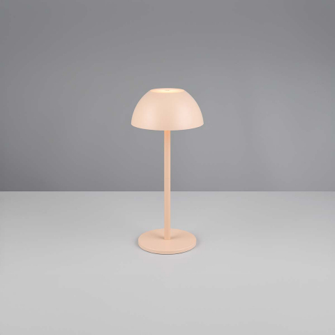 LED Aussen Tischleuchte, Sandfarben, Touch Dimmer, Akku, Pilzförmig, IP54, 30 cm Höhe, Gartenbeleuchtung, Hotelbeleuchtung, Restaurantbeleuchtung, Balkonbeleuchtung, Terrassenbeleuchtung, Campingbeleuchtung