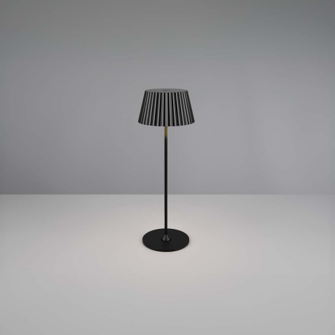 Balkonbeleuchtung, Terrassenbeleuchtung, Gartenbeleuchtung, Campingbeleuchtung LED Aussen Tischleuchte, Schwarz, Akku, Ladestation, Dimmer, Touchfunktion, 39 cm Höhe, Hotelbeleuchtung, Restaurantbeleuchtung
