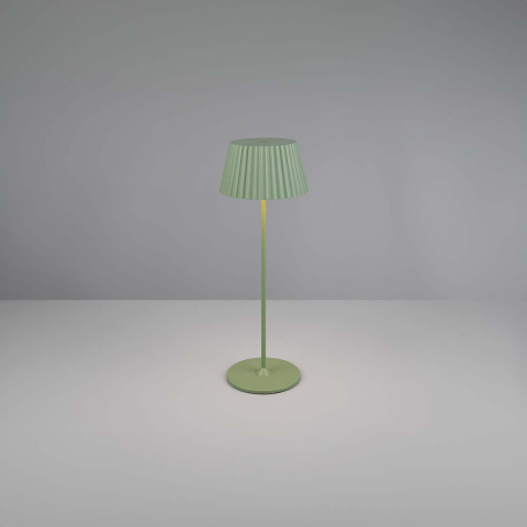 LED Aussen Tischleuchte, Pistaziengrün, Akku, Sensordimmer, Ladestation, IP44, 39 cm Balkonbeleuchtung, Terrassenbeleuchtung, Hotelbeleuchtung, Nachttischbeleuchtung, Hotelbeleuchtung