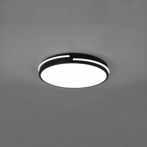 LED Deckenleuchte, Schwarz, 2500 Lumen, 2700 Kelvin - 6500 Kelvin, Fernbedienung, Farbwechsler, Dimmer, 40 cm Ø, Küchenbeleuchtung, Wohn Deckenlampe, Praxisbeleuchtung, Wartezimmerleuchte, Hotel Deckenleuchte, Flurbeleuchtung, Innenraumbeleuchtung, Wohnraumbeleuchtung, IP20