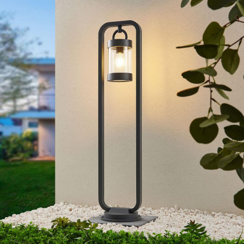 Außen Stehleuchte, Anthrazit, Laternenschirm, Sensor, 100 cm Höhe, Wegbeleuchtung, Türeingangsleuhcte, Gartenbeleuchtung, Outdoor Stehbeleuchtung, Einfahrtsbeleuchtung, Außenbeleuchtung, Gartenweg Stehbeleuchtung