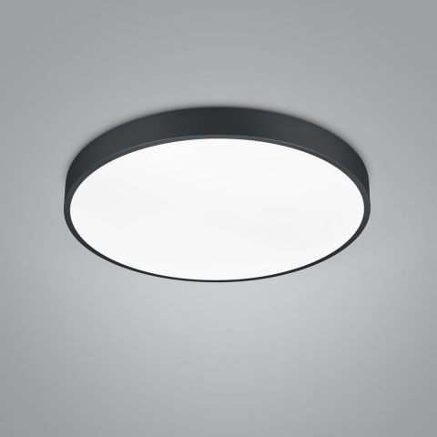 LED Deckenleuchte, Rund, Schwarz, DipSwitch, Farbwechsler, 49 cm Ø, Konferenzraumbeleuchtung, Hotelleuchte, Büroleuchte, Innenraumbeleuchtung, Wohnraumbeleuchtung, IP20