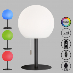 Éclairage de restaurant, éclairage de terrasse Lampe de table extérieure, interrupteur à tirette, variateur, RGBW, batterie, IP44, hauteur 31 cm, lampe de camping, lampe à batterie, lampe de table de jardin, lampe de table de restaurant extérieure, lampe d'extérieur, lampe de table de balcon, lampe de table de terrasse
