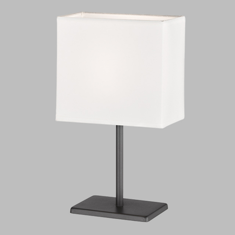Hotelzimmerbeleuchtung Klassische Tischleuchte, Schwarz, Weiss, Stoffschirm, Rechteckig, Schnurschalter, 30 cm Höhe, Bettleuchte, Nachttischleuchte, Sideboardbeleuchtung, Kommodenbeleuchtung