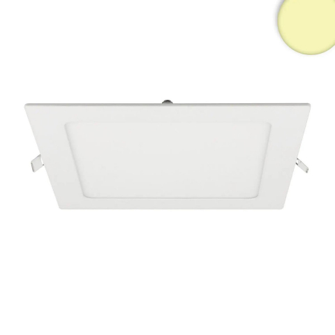 LED Einbaustrahler, Quadratisch, Weiss, Dimmbar, Ultraflach, IP42, 19 cm x 19 cm, Deckenleuchte, Wartezimmerleuchte, Praxis Deckenleuchte, Flur Deckeneinbauleuchte, Küchen Einbaustrahler, Balkon Einbauleuchte