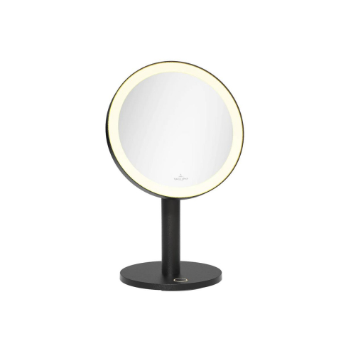 Schlafzimmerbeleuchtung Villeroy & Boch Kosmetikspiegel, LED Tischleuchte, Schwarz, Akku, Touch Dimmer, 32 cm Höhe, Badezimmerleuchte, Spabeleuchtung