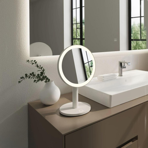 Éclairage de chambre à coucher Villeroy & Boch Miroir cosmétique, lampe de table LED, blanc, CCT, variateur, mémoire, hauteur 32 cm