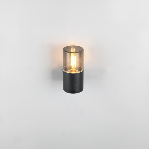 Aussen Wandleuchte, Aussenleuchte, Schwarz, Kunststoff, Aluminium, IP 44, 17 cm Höhe, Balkonbeleuchtung, Terrassenwandlampe, Verandawandleuchte, Fassadenleuchte, Türeingangsleuchte, Eingangslicht