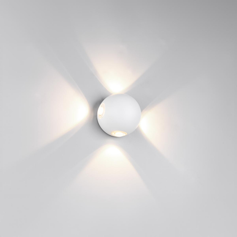 Fassadenbeleuchtung, Balkonbeleuchtung,  Türeingangsleuchte, Outdoorleuchte, Hofbeleuchtung, Terrassenbeleuchtung, LED Aussen Wandleuchte, Up-Down-Beleuchtung, Weiss, IP65, Rund, 10 cm Ø