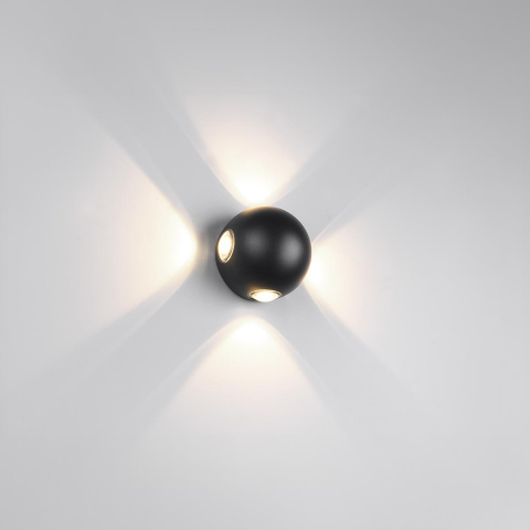 LED Aussen Wandleuchte, Up-Down-Beleuchtung, Schwarz, IP65, Rund, 10 cm Ø Fassadenbeleuchtung, Terrassenbeleuchtung, Türeingangsbeleuchtung, Outdoorbeleuchtung, Balkonbeleuchtung