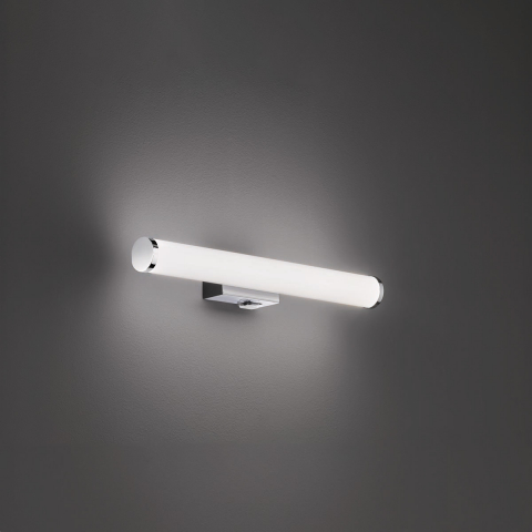 LED Bad Wandleuchte, Länglich, Schalter, Metall, Chrom, Weiss, IP44, 40 cm x 5 cm, Hotelbadbeleuchtung, Duschraumleuchte, Spiegelbeleuchtung, Badbeleuchtung, Restaurantbadwandlampe, Hotelbadleuchte, Toilettenbeleuchtung, WC Beleuchtung
