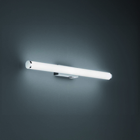 Wandleuchte, LED, Metall, Chrom, IP44, 3000 Kelvin, 680 Lumen, 6,5 Watt, Stromsparend, 60 cm x 5 cm, Badezimmerwandleuchte, Duschleuchte, Feuchtraumleuchte, Saunavorraumleuchte