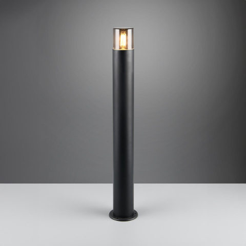 Aussen Wegeleuchte, Schwarz, Kunststoff, Aluminium, IP 44, 80 cm Höhe, Aussen Stehleuchte, Gartenstehleuchte, Hofbeleuchtung, Einfahrtleuchte, Türeingangsleuchte, Wegbeleuchtung, Outdoorleuchte