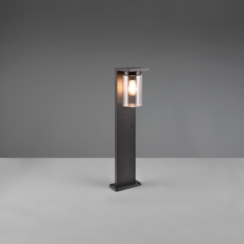 Aussen Stehleuchte, Dämmerungssensor, Schalter, Schwarz, Aluminium, IP44, 65 cm Höhe, Eingangsbeleuchtung, Gartenleuchte, Wegbeleuchtung, Garagenzufahrtsleuchte, Outdoorleuchte