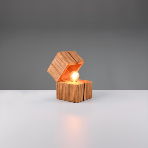 Holz/Türkis Wohn Schlaf Zimmer Beleuchtung Nacht Tisch Lampen Leuchte Schalter