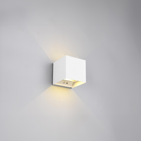 Gartenbeleuchtung, Eingangsbeleuchtung, Terrassenbeleuchtung, Fassadenbeleuchtung LED Aussen Wandleuchte, Bewegungssensor, Dämmerungssensor, Up-Down-Licht, Weiss, IP44, 10 cm x 10 cm, Hotelbeleuchtung, Praxisbeleuchtung
