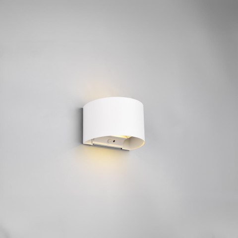 Hotelbeleuchtung, Terrassenbeleuchtung, Eingangsbeleuchtung, Türbeleuchtung, Terrassenbeleuchtung LED Aussen Wandleuchte, Bewegungssensor, Dämmerungssensor, Up-Down-Licht, Weiss, IP44, 10 cm Höhe
