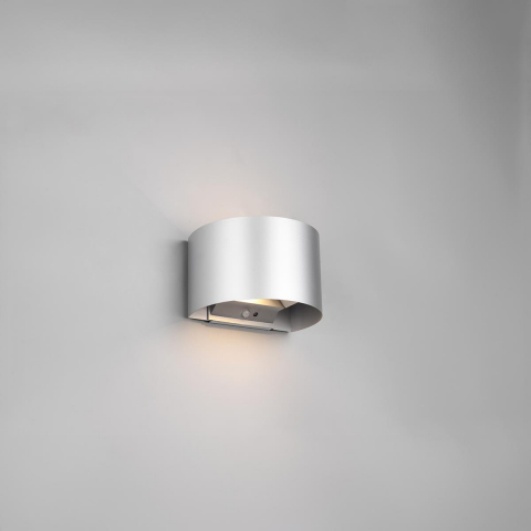 Terrassenbeleuchtung, Eingangsbeleuchtung, Garagenbeleuchtung, Hotelbeleuchtung, Outdoorbeleuchtung LED Aussen Wandleuchte, Bewegungs-, Dämmerungssensor, Up-Down-Licht, Titan, IP44, 16 cm x 10 cm