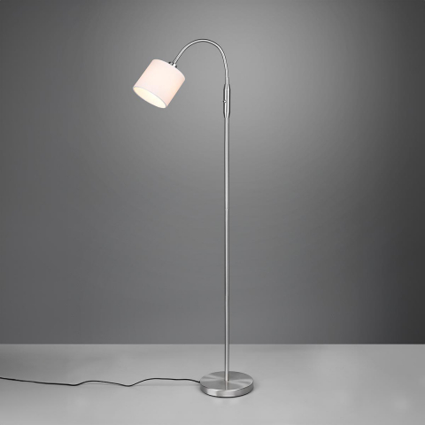 Schlafzimmerbeleuchtung, Hotelzimmerbeleuchtung, Esszimmerbeleuchtung, Bürobeleuchtung, Wohnzimmerbeleuchtung Stehleuchte, Stoffschirm, Schalter, Flexhals, Weiss, 130 cm Höhe