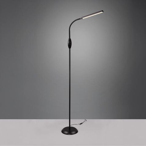 Bürobeleuchtung, Home-Office Beleuchtung, Hotelzimmerbeleuchtung, Praxisbeleuchtung, Wohnzimmerbeleuchtung LED Stehleuchte, Schwarz, Farbwechsler, Touch Dimmer, 145 cm Höhe