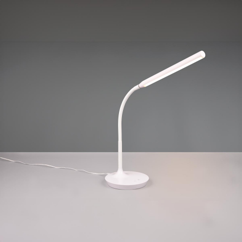 Schreibtischbeleuchtung, Arbeitsbeleuchtung, Bürobeleuchtung, Nachttischbeleuchtung, Hotelzimmerbeleuchtung, Praxisbeleuchtung LED Tischleuchte, Weiss, Flexhals, Farbwechsler, Touch Dimmer, 38 cm Höhe