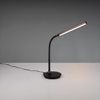 Schreibtischbeleuchtung, Bürobeleuchtung, Nachttischbeleuchtung, Schlafzimmerbeleuchtung, Hotelzimmerbeleuchtung, Praxisbeleuchtung, Wohnzimmerbeleuchtung LED Tischleuchte, Farbwechsler, Touch Dimmer, Schwarz, Flexhals, 38 cm Höhe