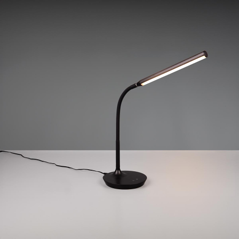 Schreibtischbeleuchtung, Bürobeleuchtung, Nachttischbeleuchtung, Schlafzimmerbeleuchtung, Hotelzimmerbeleuchtung, Praxisbeleuchtung, Wohnzimmerbeleuchtung LED Tischleuchte, Farbwechsler, Touch Dimmer, Schwarz, Flexhals, 38 cm Höhe