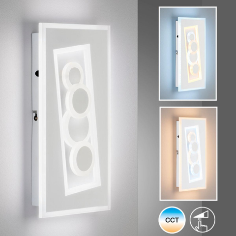 LED Wandleuchte, Farbwechsler, Fernbedienung, Rechteckig, Rund, 38 cm x 21 cm, Hotelwandleuchte, Restaurantwandleuchte, Cafébeleuchtung, Wartezimmerleuchte, Praxislampe, Dielenleuchte, Innenraumbeleuchtung, Wohnraumbeleuchtung, IP20