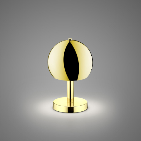 Tischleuchte, Messing, Metall, Kugel, Schnurschalter, 29 cm Höhe, Bettleuchte, Nachttischleuchte, Schlafzimmertischleuchte, Hoteltischlampe, Innenraumbeleuchtung, Wohnraumbeleuchtung, IP20