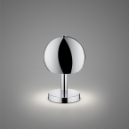 Lampe de table, forme champignon, chrome, métal, interrupteur à cordon, hauteur 29 cm, lampe de chevet, lampe de table de nuit, lampe de salon, lampe de chambre à coucher, lampe de buffet, lampe de commode, lampe d'étagère, éclairage de buffet, éclairage intérieur, éclairage de salon, IP20