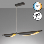 Suspension LED, variateur tactile, changement de température de couleur, noir, or, 108 cm x 8 cm, éclairage de salle à manger, suspension de café, suspension d'hôtel, suspension de restaurant, éclairage de salle d'attente, éclairage de cabinet, éclairage intérieur, éclairage domestique, IP20