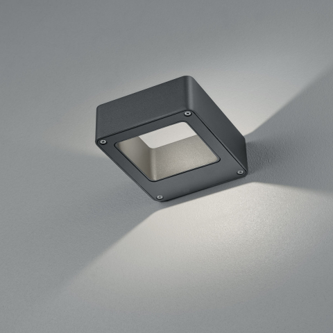 Hausfassadenbeleuchtung LED Aussen Wandleuchte, Anthrazit, IP54, Up-Down-Licht, 12 cm x 4 cm
