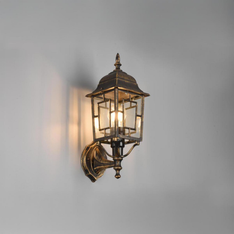 Fassadenbeleuchtung, Balkonbeleuchtung, Terrassenbeleuchtung, Hofbeleuchtung, Gästehausbeleuchtung, Ferienhausbeleuchtung, Hintereingangsbeleuchtung, Verandabeleuchtung, Eingangsbeleuchtung Aussen Wandleuchte, Rostfarbig, Aluminium, Laterne, IP44, 41 cm Höhe