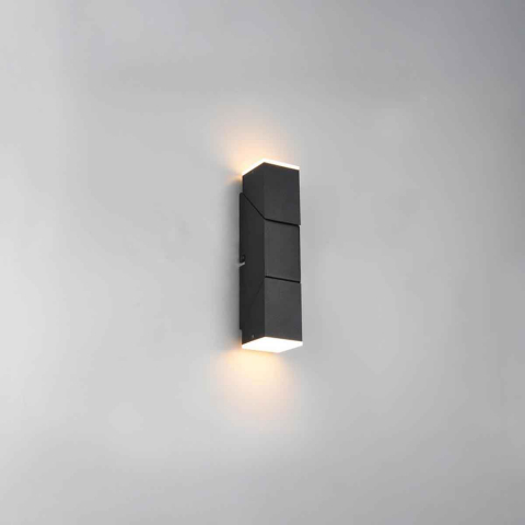 Flurbeleuchtung, Wohnzimmerbeleuchtung, Esszimmerbeleuchtung, Moderne LED Wandleuchte, Schwarz, Schwenkbar, Up-Down-Beleuchtung, 17 cm Höhe, Schlafzimmerbeleuchtung, Hotelzimmerbeleuchtung, Restaurantbeleuchtung