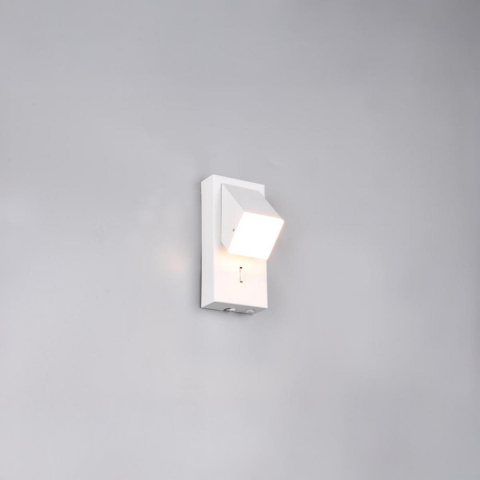 Praxisbeleuchtung, Hotelbeleuchtung, Flurbeleuchtung, Küchenbeleuchtung, LED Wandleuchte, Weiss, Schwenkbar, Metall, Schalter, 15 cm Höhe, Wohnzimmerbeleuchtung