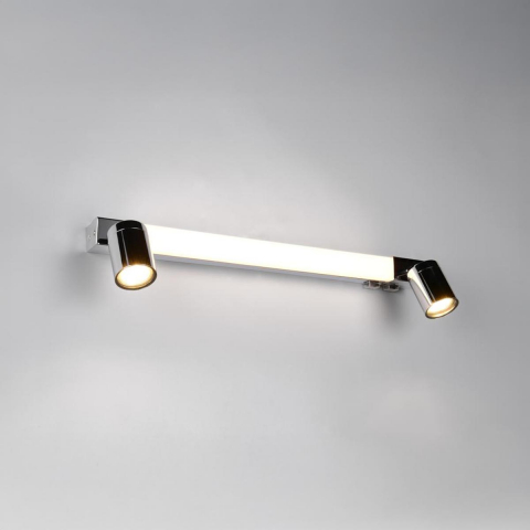 Badezimmerbeleuchtung, Waschraumbeleuchtung, Küchenbeleuchtung, Hotelbeleuchtung, Restaurantbeleuchtung Bad Wandleuchte, 3 Strahler, Schalter, Memoryfunktion, IP44, 60 cm x 6 cm