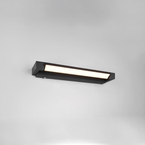Badezimmerbeleuchtung, Waschraumbeleuchtung LED Bad Wandleuchte, Schwarz, Sensordimmer, Farbwechsler, IP44, 50 cm x 6 cm Hotelbeleuchtung, Gästehausbeleuchtung, Feuchtraumbeleuchtung