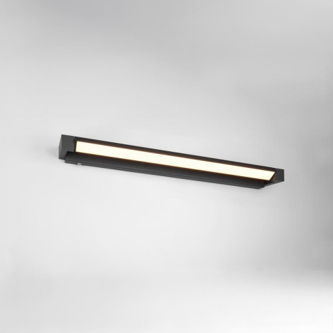 Badezimmerbeleuchtung, WC-Beleuchtung, Waschraumbeleuchtung, Hotelbeleuchtung, Restaurantbeleuchtung, LED Bad Wandleuchte, Farbwechsler, Dimmer, Schwenkbar, Schwarz, IP44, 80 cm x 6 cm
